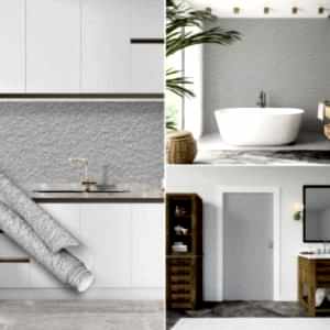 Beyaz Sıva Görünümlü Yapışkanlı Folyo, 45 cm ve 90 cm PVC Rulo Çeşitleri Dekoros'ta. Uygun Fiyatlı Yüzey Duvar Kaplama Folyosu için Hemen Tıkla