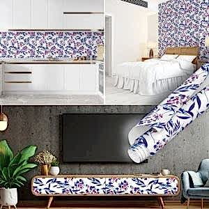 Pembe Mor Çiçekler Desenli Yapışkanlı Folyo 45 cm ve 90 cm Rulo Çeşitleri Dekoros'ta! Kendinden Yapışkanlı, Desen Takipli, Kaplama Folyolarını Şimdi İncele!