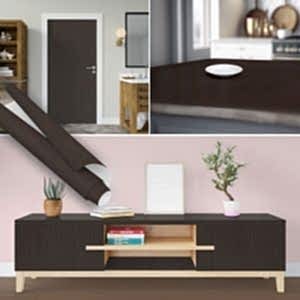 Koyu Ceviz Ahşap Desenli Yapışkanlı Folyo 0130 45 cm ve 90 cm Rulo Çeşitleri Dekoros'ta. Suya Dayanıklı Yapışkan Kaplama Folyosu için Tıkla.