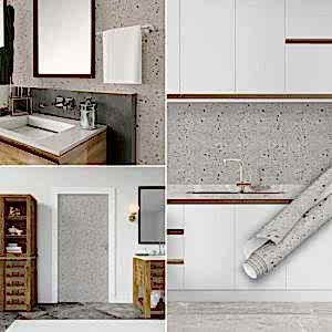 Kum Rengi Sıva Desenli Yapışkanlı Folyo, 45 cm ve 90 cm PVC Rulo Çeşitleri Dekoros'ta. Suya Dayanıklı Mutfak Duvar ve Yüzey Kaplama Folyosu Hemen Satın Al.