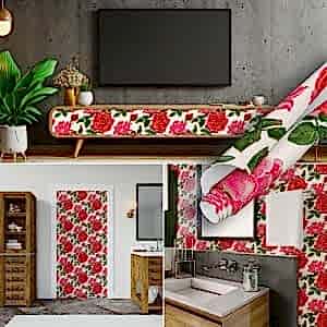 Pembe Kırmızı Gül Yapışkanlı Folyo 45 cm ve 90 cm Rulo Çeşitleri Dekoros'ta! Kendinden Yapışkanlı, Desen Takipli, Kaplama Folyoları için Hemen Tıkla!