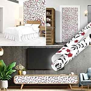 Siyah Kırmızı Çiçek Desenli Kaplama Folyo 45 cm ve 90 cm Rulo Çeşitleri Dekoros'ta! Kendinden Yapışkanlı, Desen Takipli, Kaplama Folyolarını İncele!