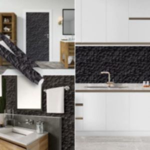 Siyah Sıva Desen Kendinden Yapışkanlı Folyo, 45 cm ve 90 cm PVC Rulo Çeşitleri Dekoros'ta. Suya Dayanıklı Mutfak Duvar Kaplama Folyoları Hemen Satın Al.