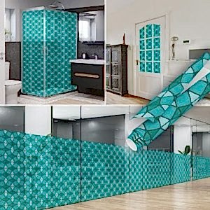 Turkuaz Mozaik Desenli Yapışkanlı Folyo 45 cm ve 90 cm Rulo Çeşitleri Dekoros'ta! Kendinden Yapışkanlı, Ofis Cam Kaplama Folyoları için Tıklayın!