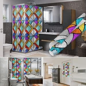 Vitray Geometrik Desenli Şeffaf Yapışkanlı Folyo 45 cm ve 90 cm Rulo Çeşitleri Dekoros'ta! Kendinden Yapışkanlı, Ofis Cam Kaplama Folyoları için Tıklayın!