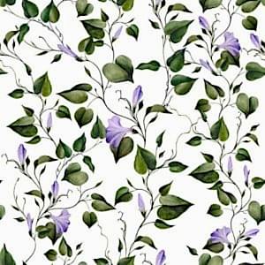 Yeşil Yapraklar Mor Çiçekler Yapışkanlı Folyo 45 cm ve 90 cm Rulo Çeşitleri Dekoros'ta! Kendinden Yapışkanlı, Desen Takipli, Kaplama Folyoları için Tıkla!