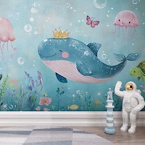 Sevimli Balina ve Su Kaplumbağası Duvar Kağıdı Modelleri ve Fiyatları Dekoros'da. Tüm Türkiye'ye Poster Duvar Kağıdı Gönderilir. Tukal Hediye!