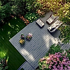 İçi Tam Dolu Çizgili Kompozit Deck Gri