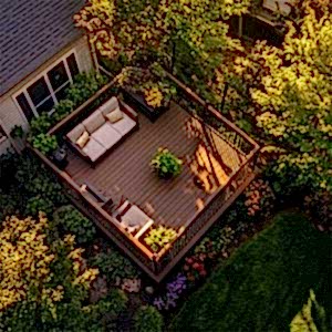 İçi Tam Dolu Çizgili Kompozit Deck Kahverengi