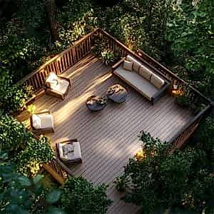 İçi Tam Dolu 3D Emboss Kompozit Deck