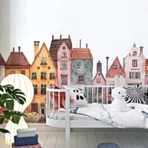 Sevimli Evler Duvar Kağıdı, Şehir Desenli Duvar Kağıtları Modelleri ve Fiyatları Dekoros'da. Tüm Türkiye'ye Poster Duvar Kağıdı Gönderilir. Tutkal Hediye!