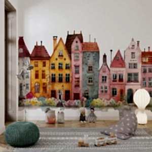 Sevimli Evler Duvar Kağıdı, Şehir Desenli Duvar Kağıtları Modelleri ve Fiyatları Dekoros'da. Tüm Türkiye'ye Poster Duvar Kağıdı Gönderilir. Tutkal Hediye!