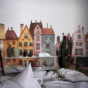 Sevimli Evler Duvar Kağıdı, Şehir Desenli Duvar Kağıtları Modelleri ve Fiyatları Dekoros'da. Tüm Türkiye'ye Poster Duvar Kağıdı Gönderilir. Tutkal Hediye!