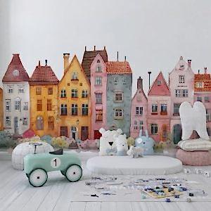 Sevimli Evler Duvar Kağıdı, Şehir Desenli Duvar Kağıtları Modelleri ve Fiyatları Dekoros'da. Tüm Türkiye'ye Poster Duvar Kağıdı Gönderilir. Tutkal Hediye!