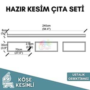 Boyanabilir Yarım Duvar Çıta Seti Kolay Uygulama 005