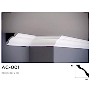 Klasik Beyaz Kartonpiyer Dekorasyon Profili AC-001